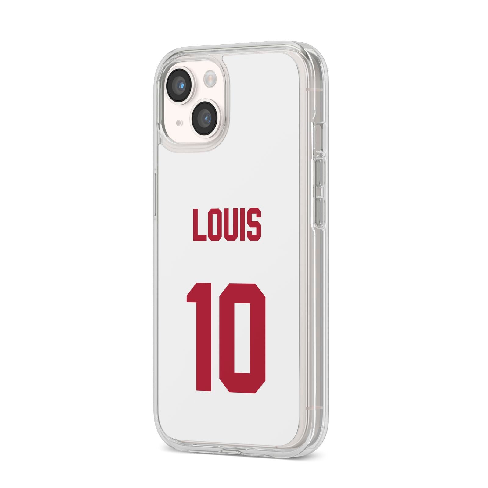 Football Shirt Custom iPhone 14 Clear Tough Case Starlight Angled Image