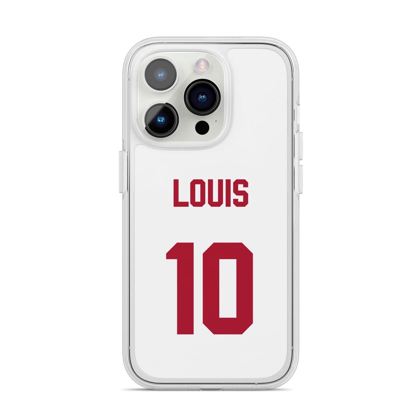 Football Shirt Custom iPhone 14 Pro Clear Tough Case Silver