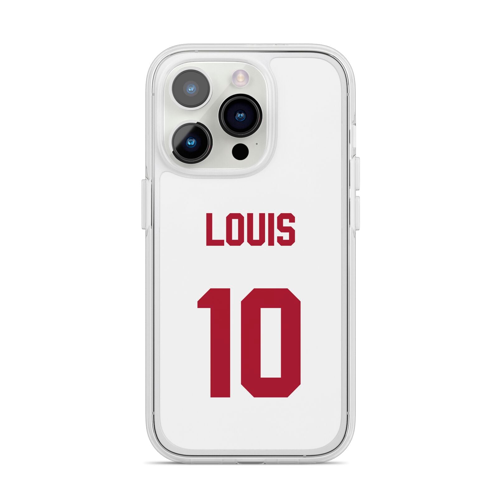 Football Shirt Custom iPhone 14 Pro Clear Tough Case Silver