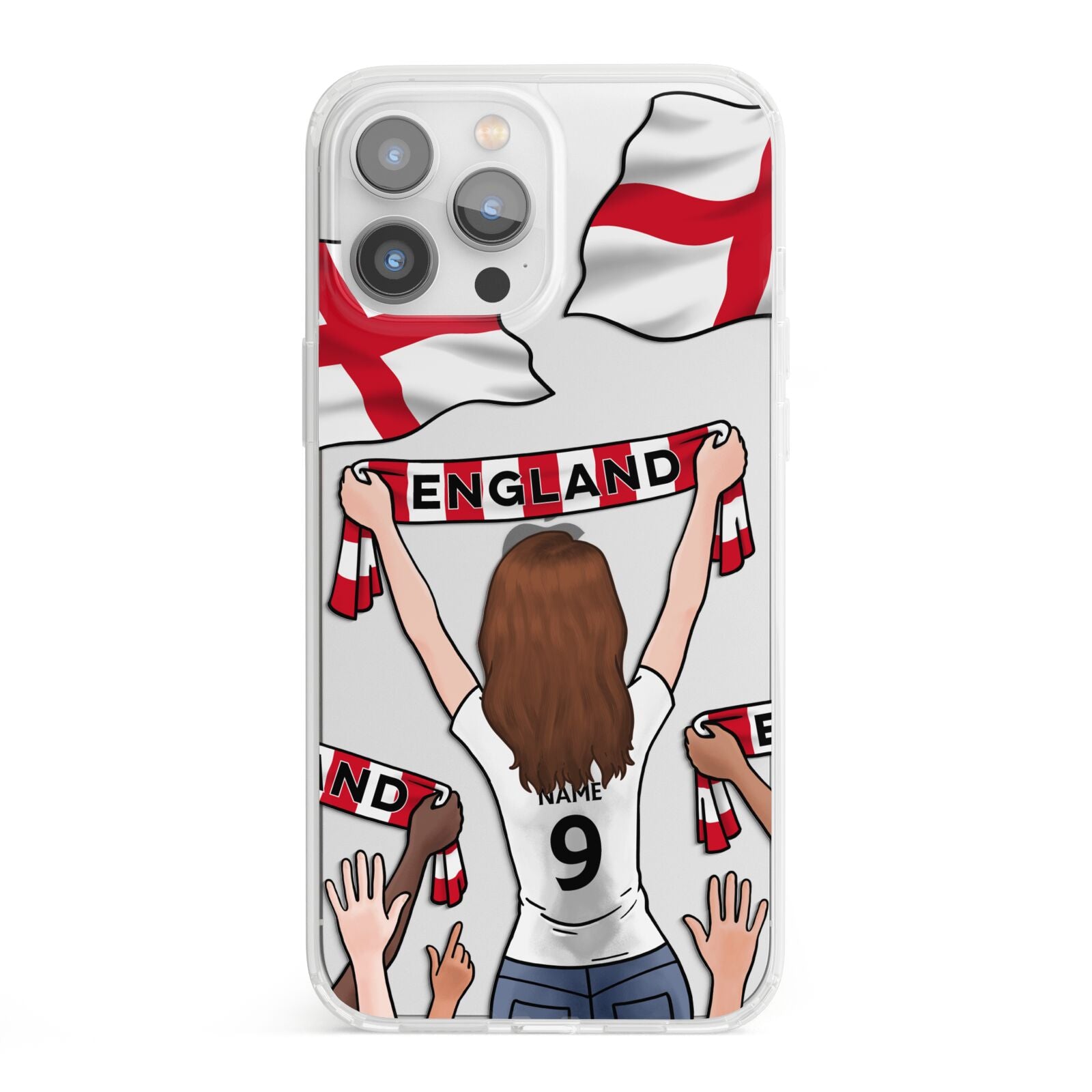 Football Supporter Personalised iPhone 13 Pro Max Clear Bumper Case