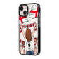 Football Supporter Personalised iPhone 14 Black Impact Case Side Angle on Silver phone