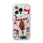Football Supporter Personalised iPhone 14 Pro Glitter Tough Case Silver