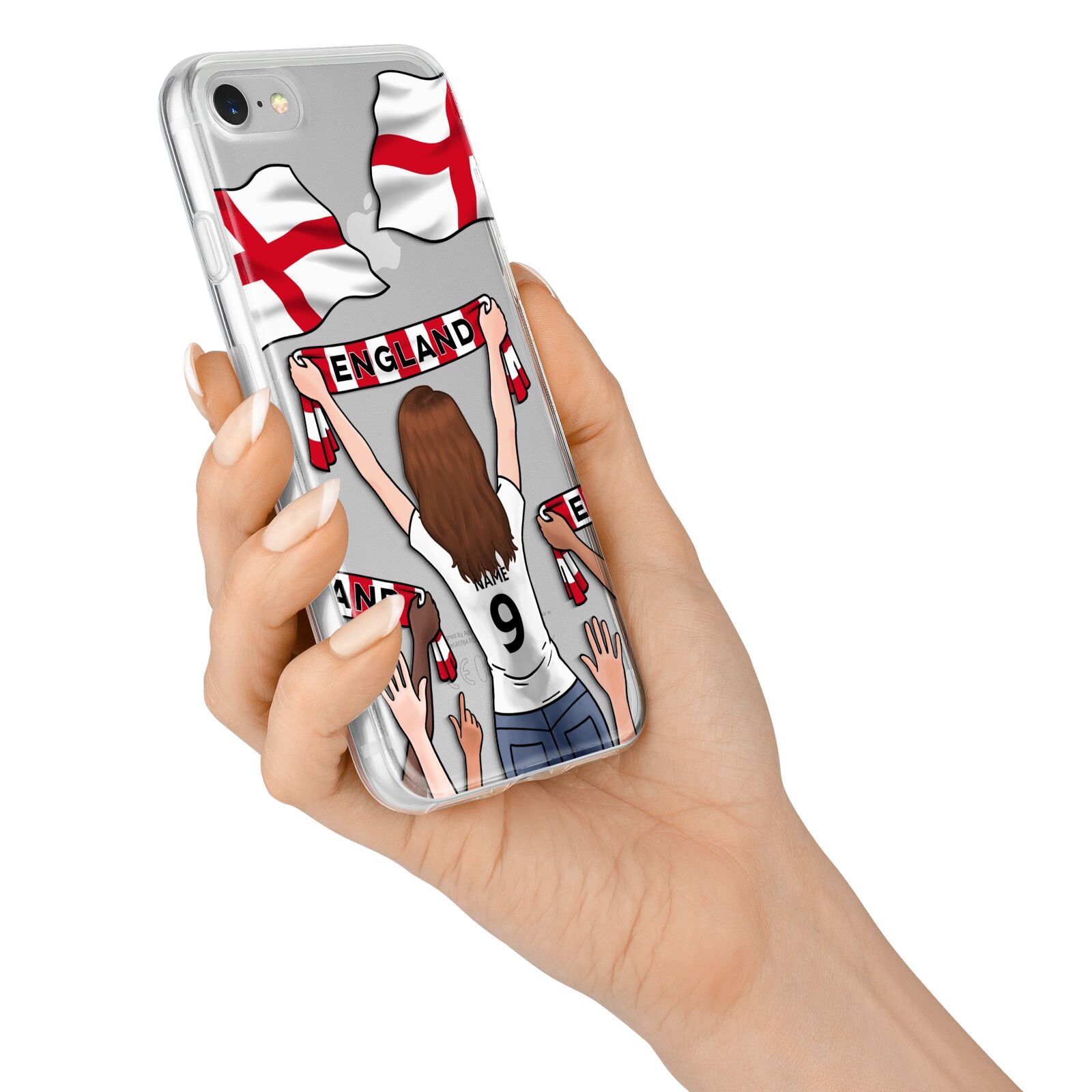 Football Supporter Personalised iPhone 7 Bumper Case on Silver iPhone Alternative Image