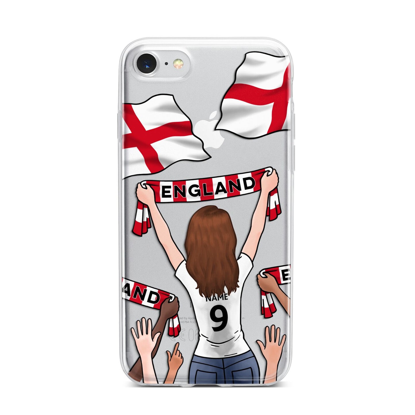Football Supporter Personalised iPhone 7 Bumper Case on Silver iPhone