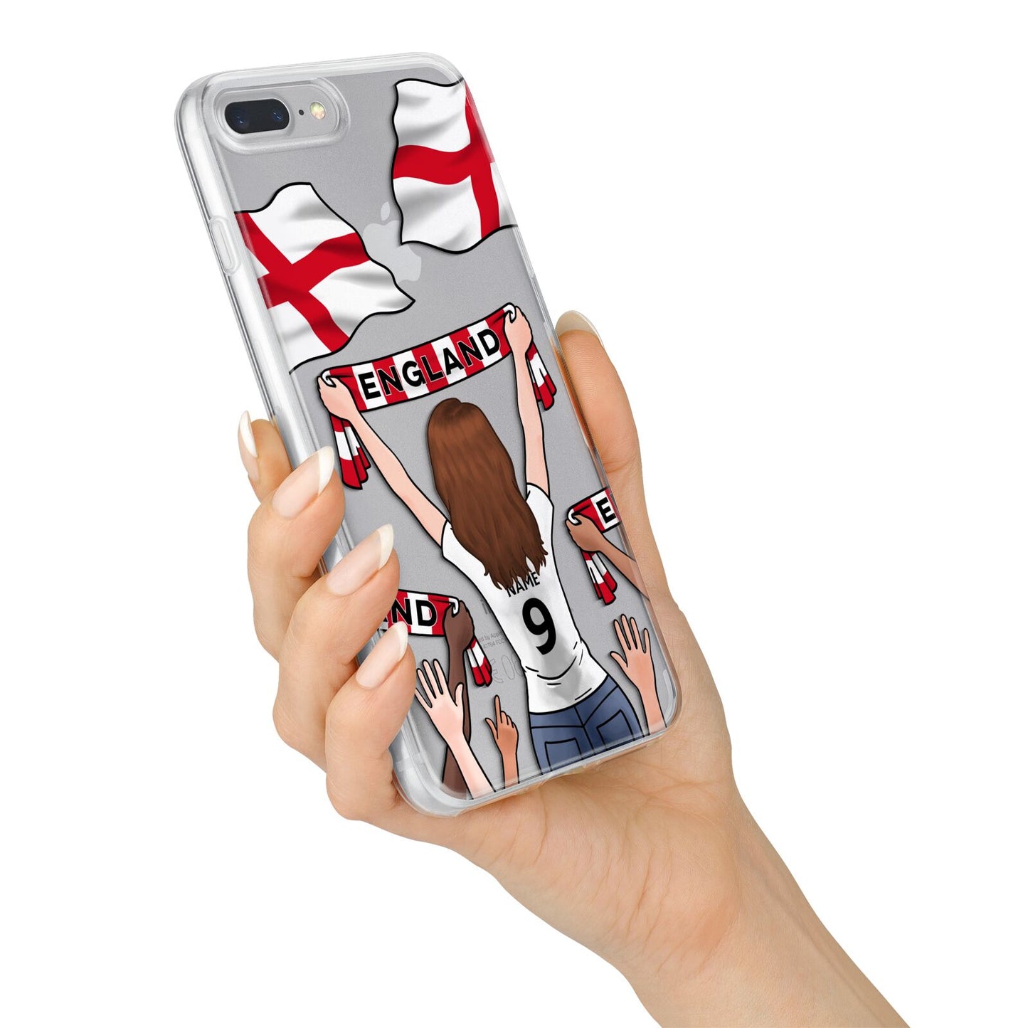 Football Supporter Personalised iPhone 7 Plus Bumper Case on Silver iPhone Alternative Image