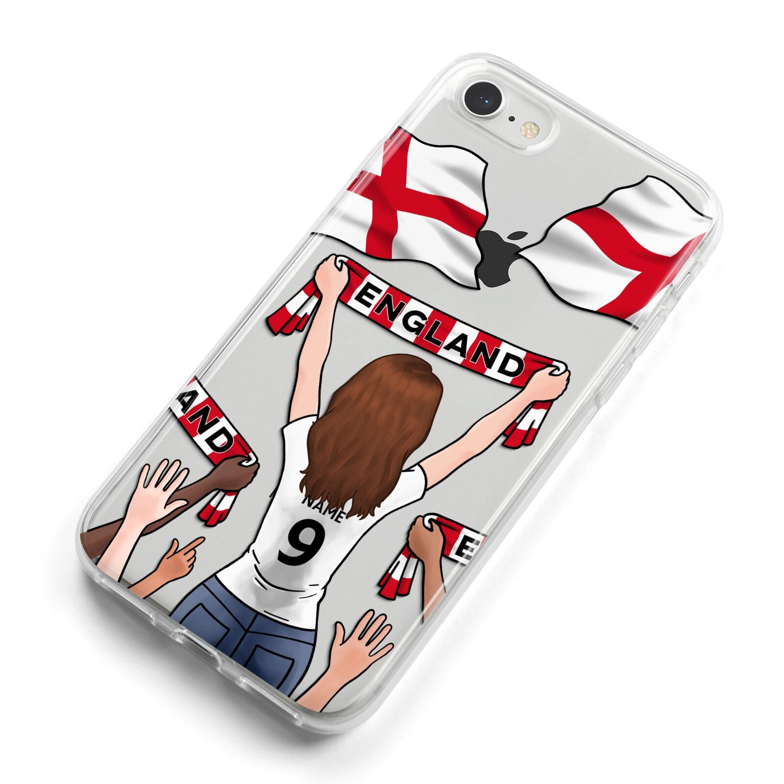 Football Supporter Personalised iPhone 8 Bumper Case on Silver iPhone Alternative Image