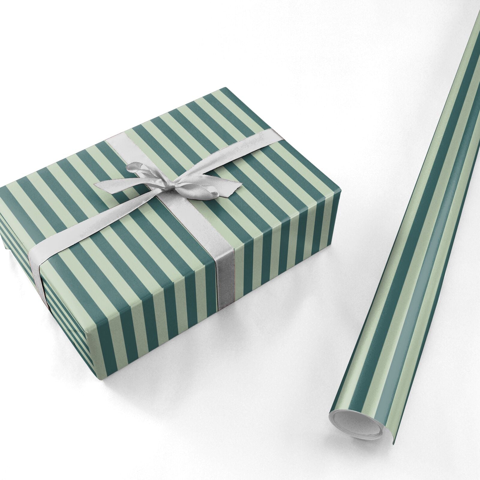 Strippy Rapping Paper Forest Green Striped Wrapping Paper – Dyefor