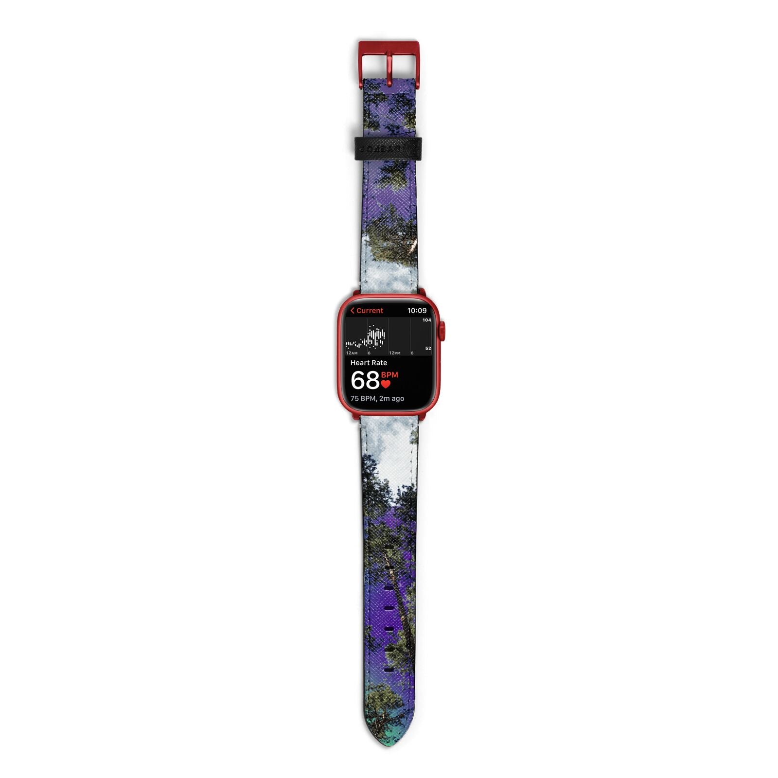Forest Moon Apple Watch Strap Size 38mm with Red Hardware