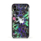 Forest Moon Apple iPhone Xs Impact Case Black Edge on Silver Phone