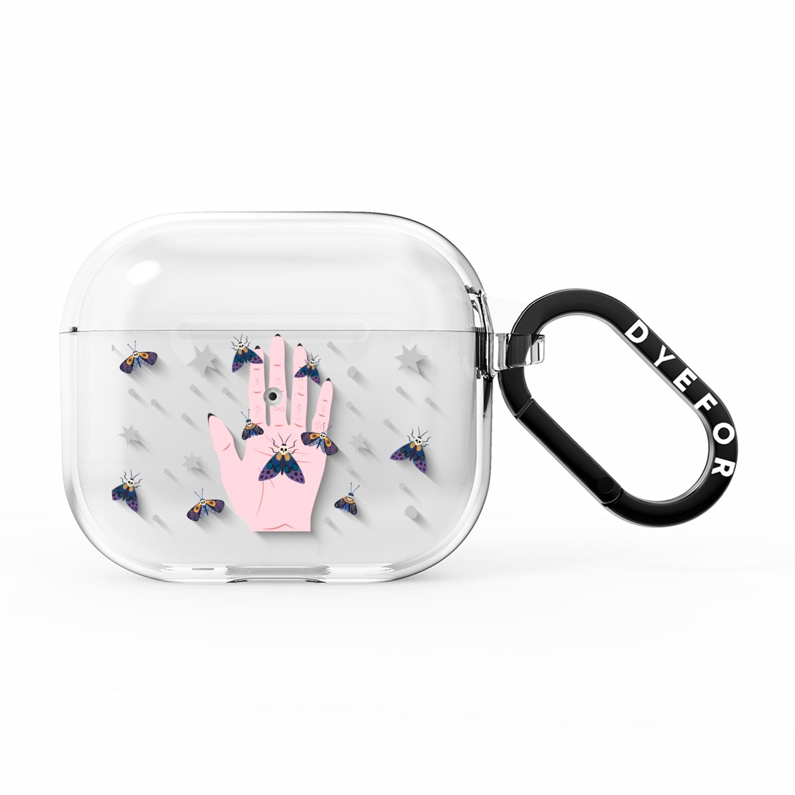 Fortune Teller Hands and Skull Moths AirPods Clear Case 3rd Gen