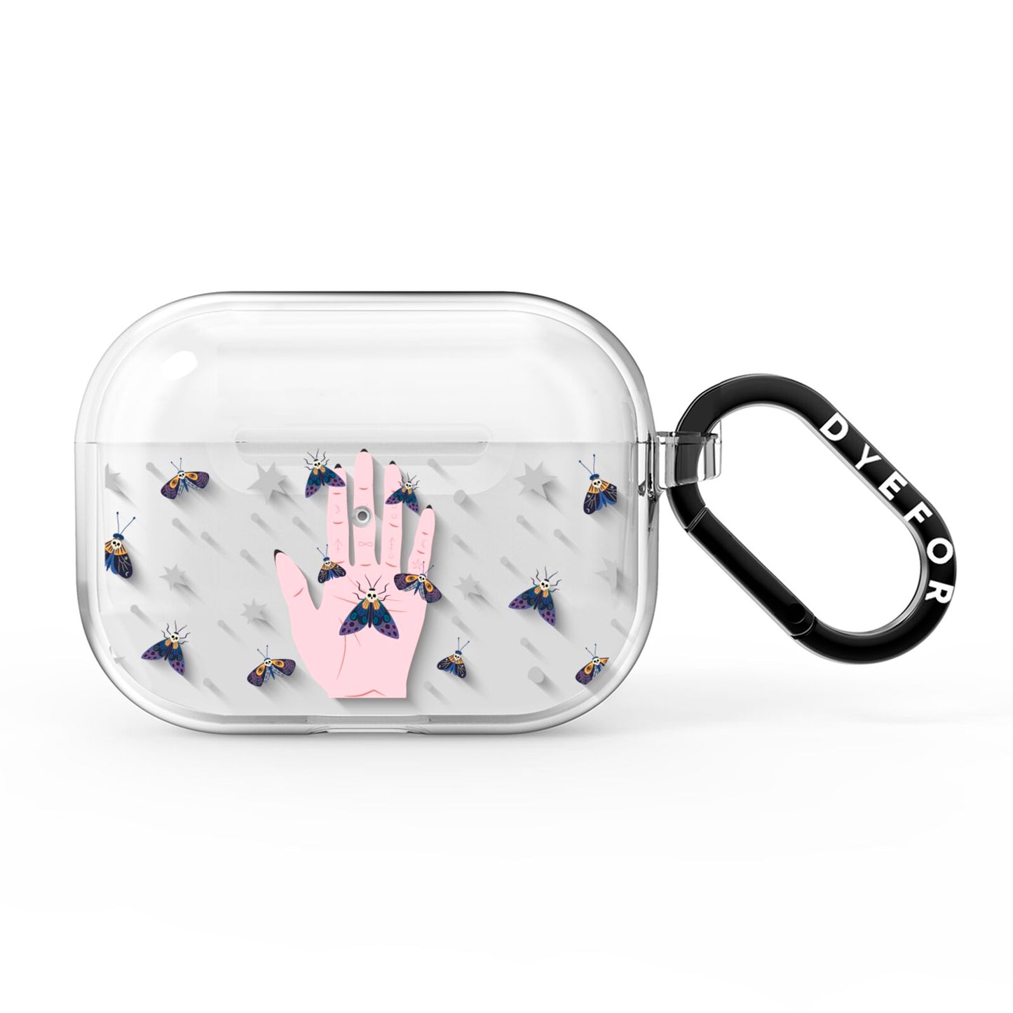 Fortune Teller Hands and Skull Moths AirPods Pro Clear Case