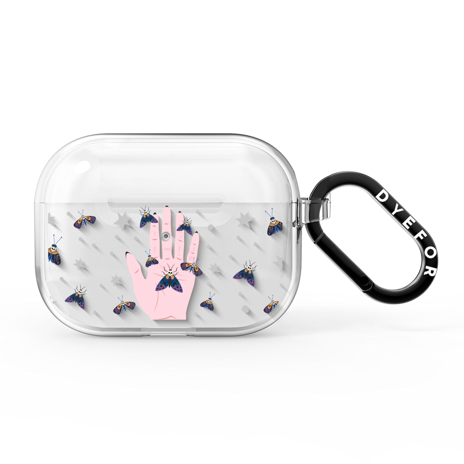 Fortune Teller Hands and Skull Moths AirPods Pro Clear Case