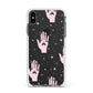 Fortune Teller Hands and Skull Moths Apple iPhone Xs Max Impact Case White Edge on Black Phone