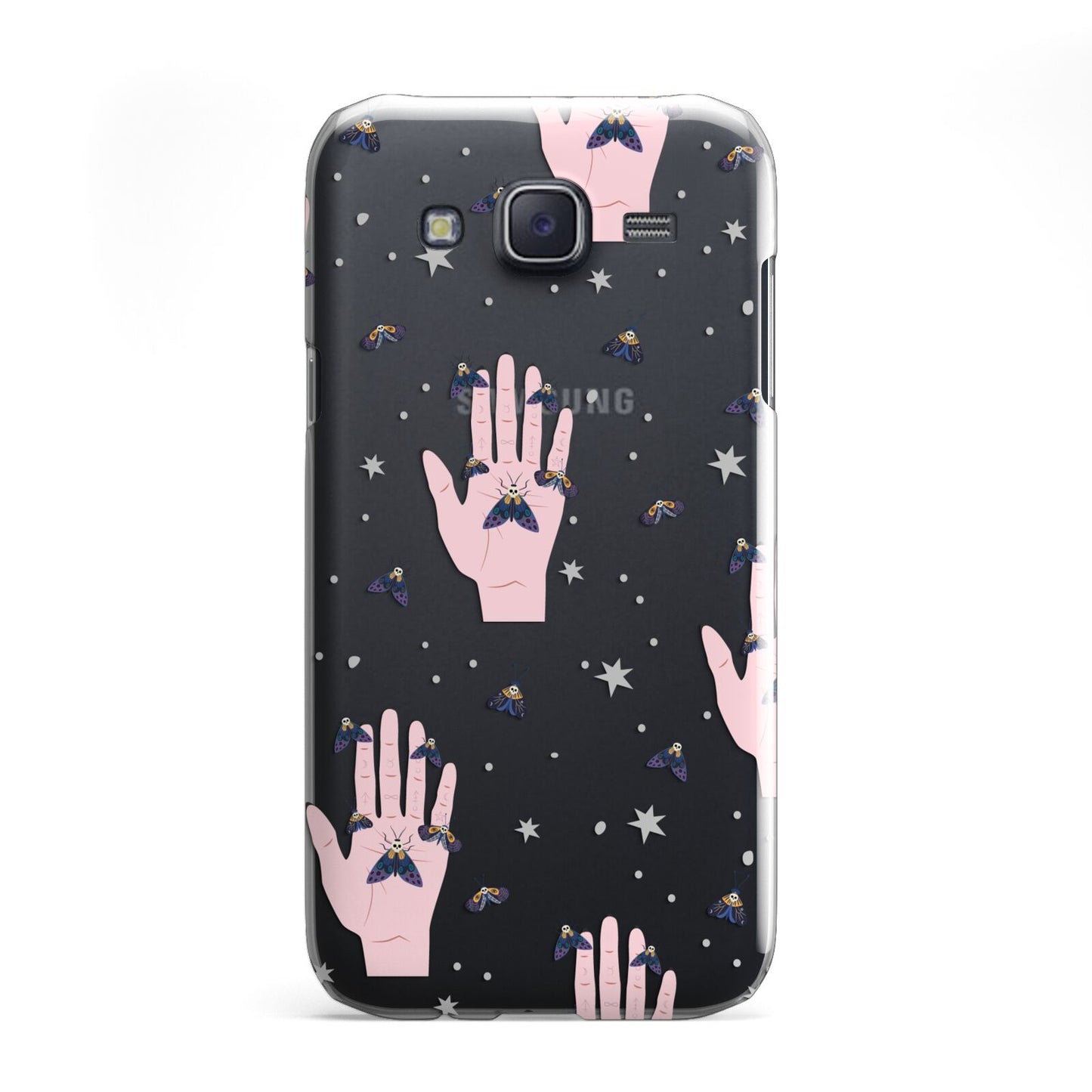 Fortune Teller Hands and Skull Moths Samsung Galaxy J5 Case