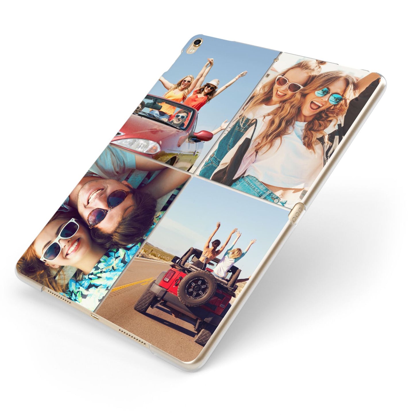 Four Photo Apple iPad Case on Gold iPad Side View