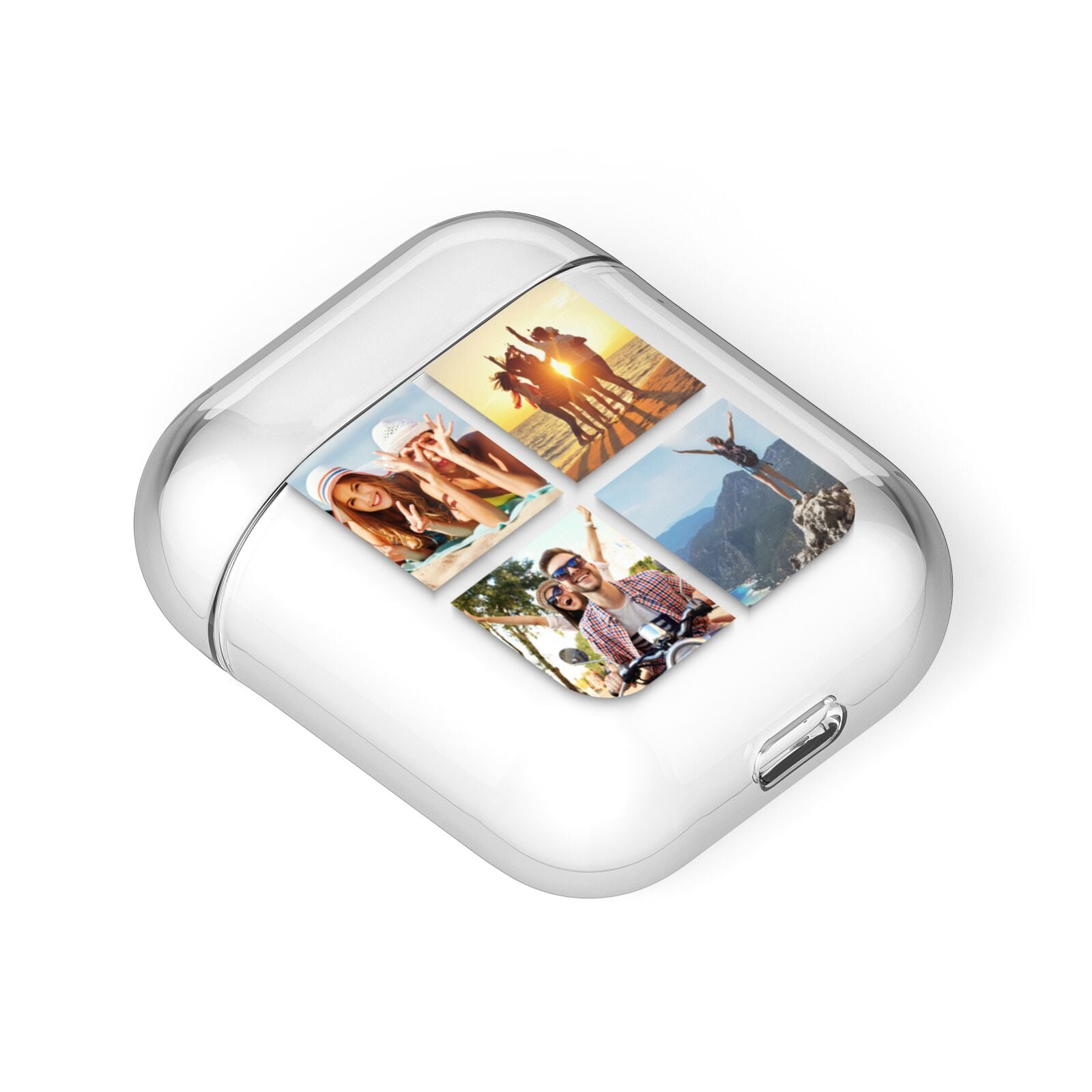 Four Square Photo Tiles AirPods Case Laid Flat