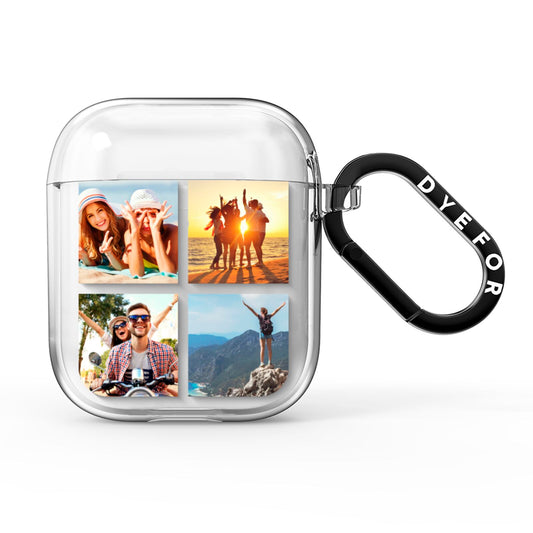 Four Square Photo Tiles AirPods Clear Case