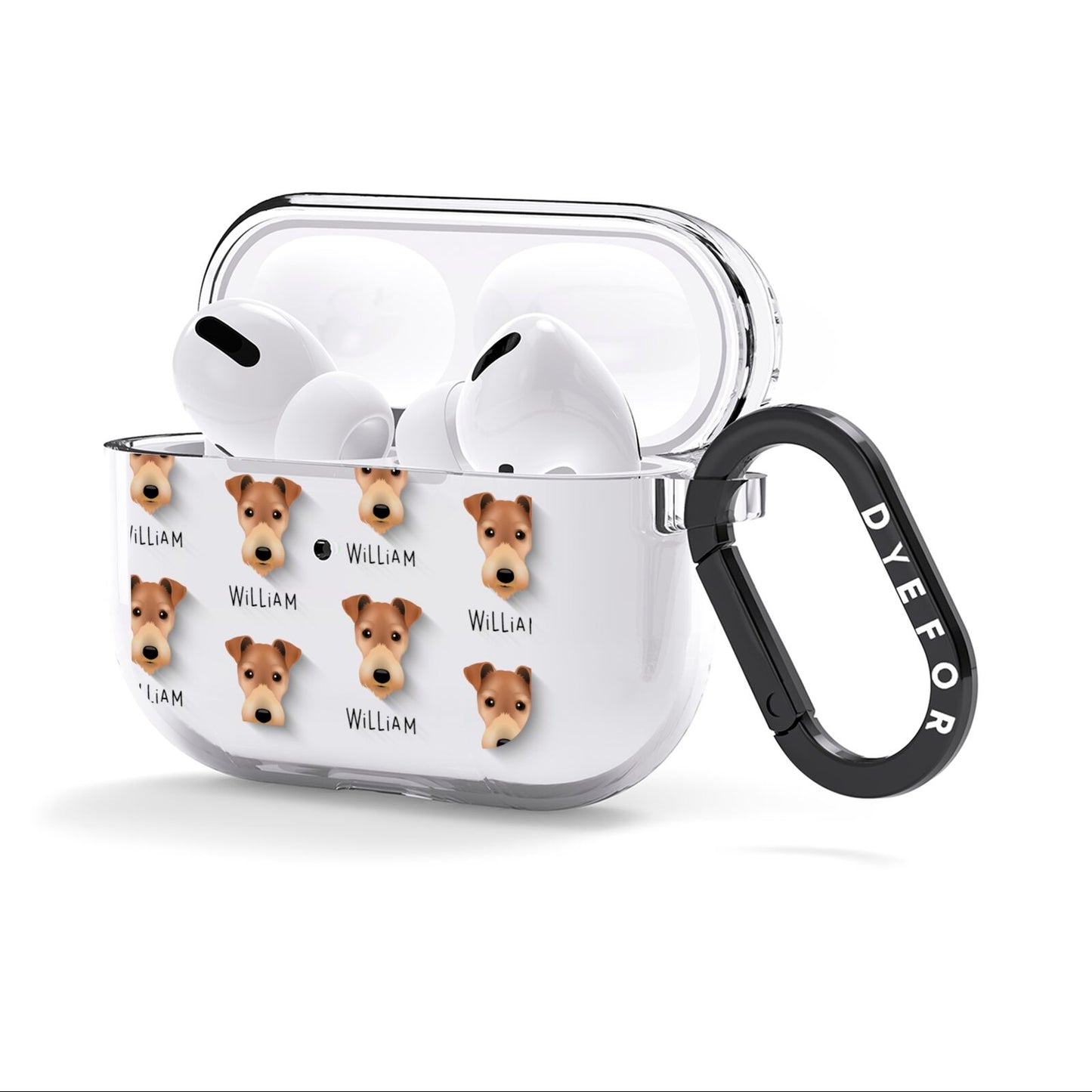 Fox Terrier Icon with Name AirPods Clear Case 3rd Gen Side Image