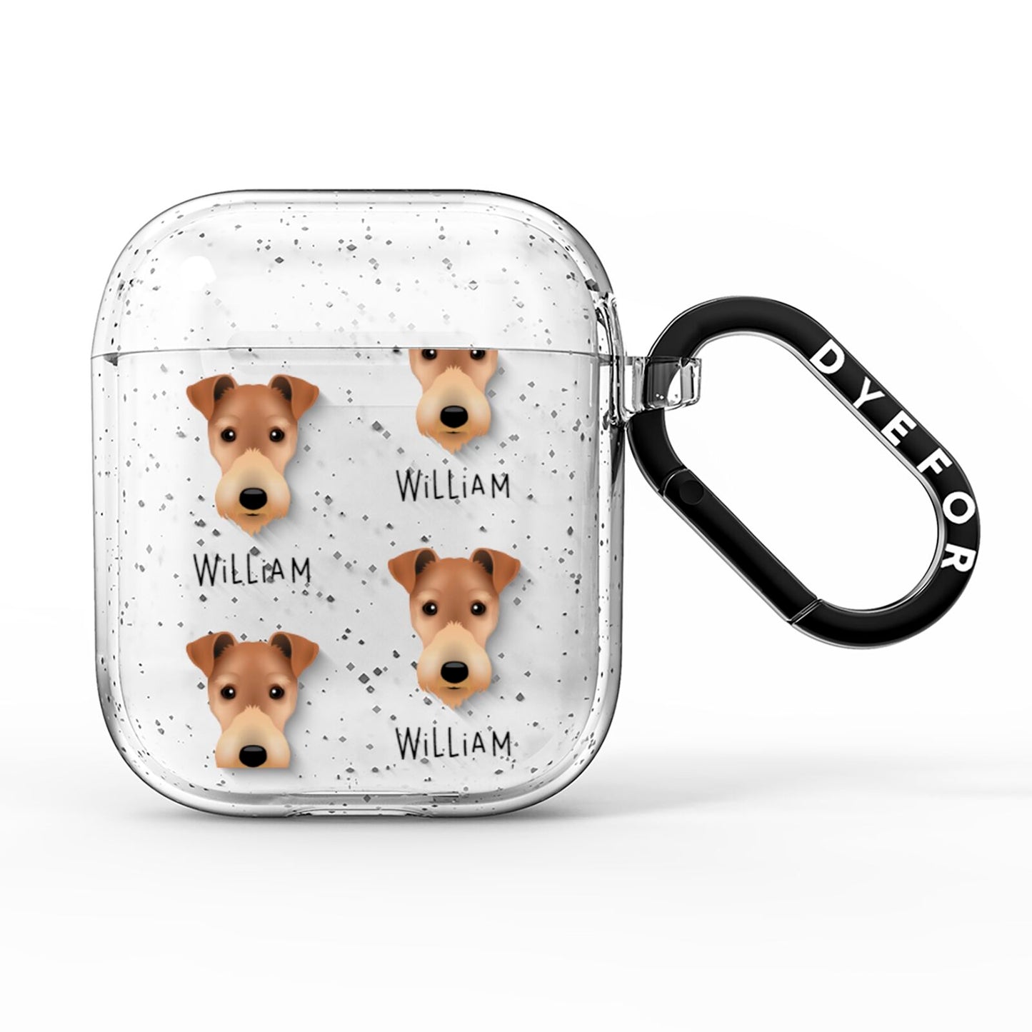 Fox Terrier Icon with Name AirPods Glitter Case