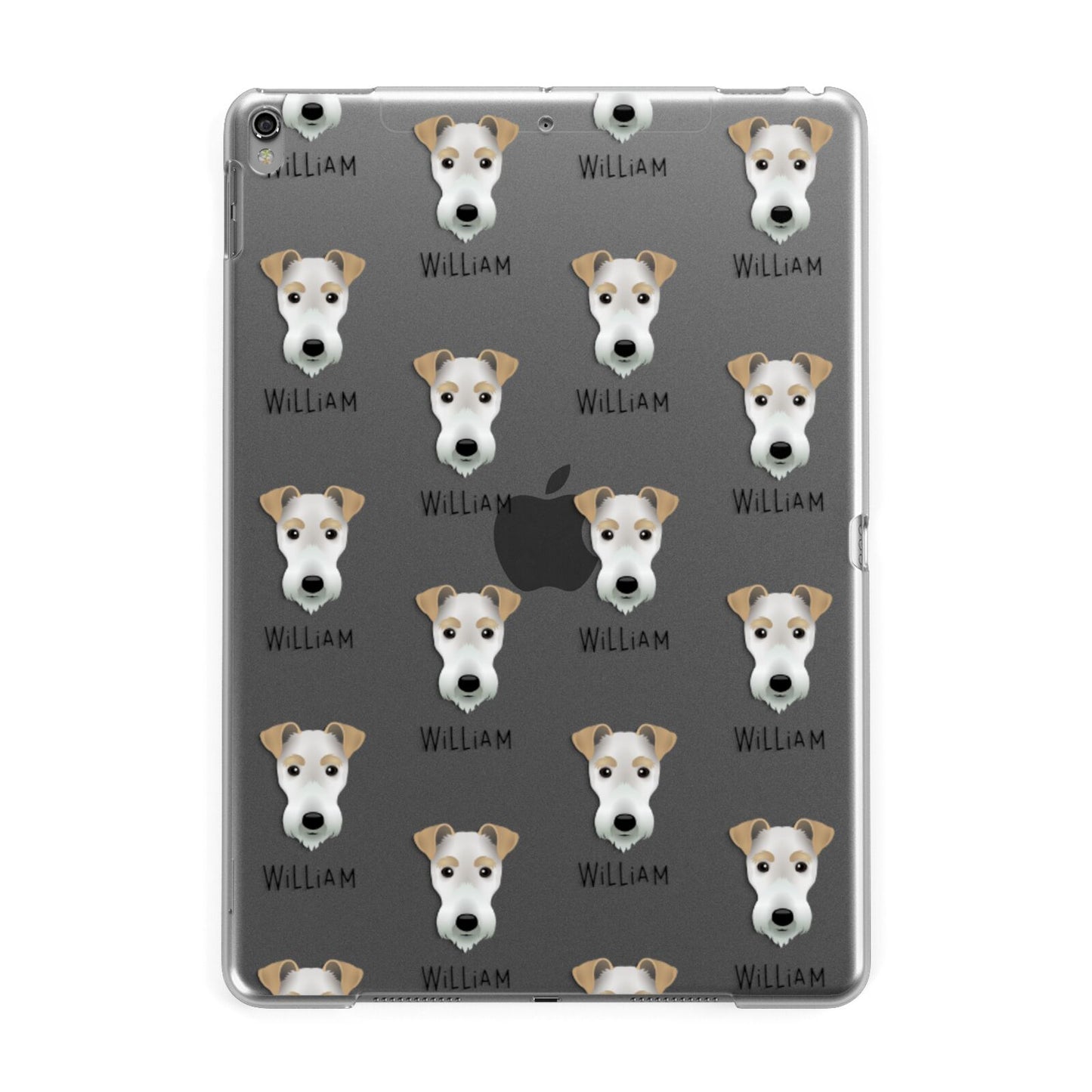 Fox Terrier Icon with Name Apple iPad Grey Case