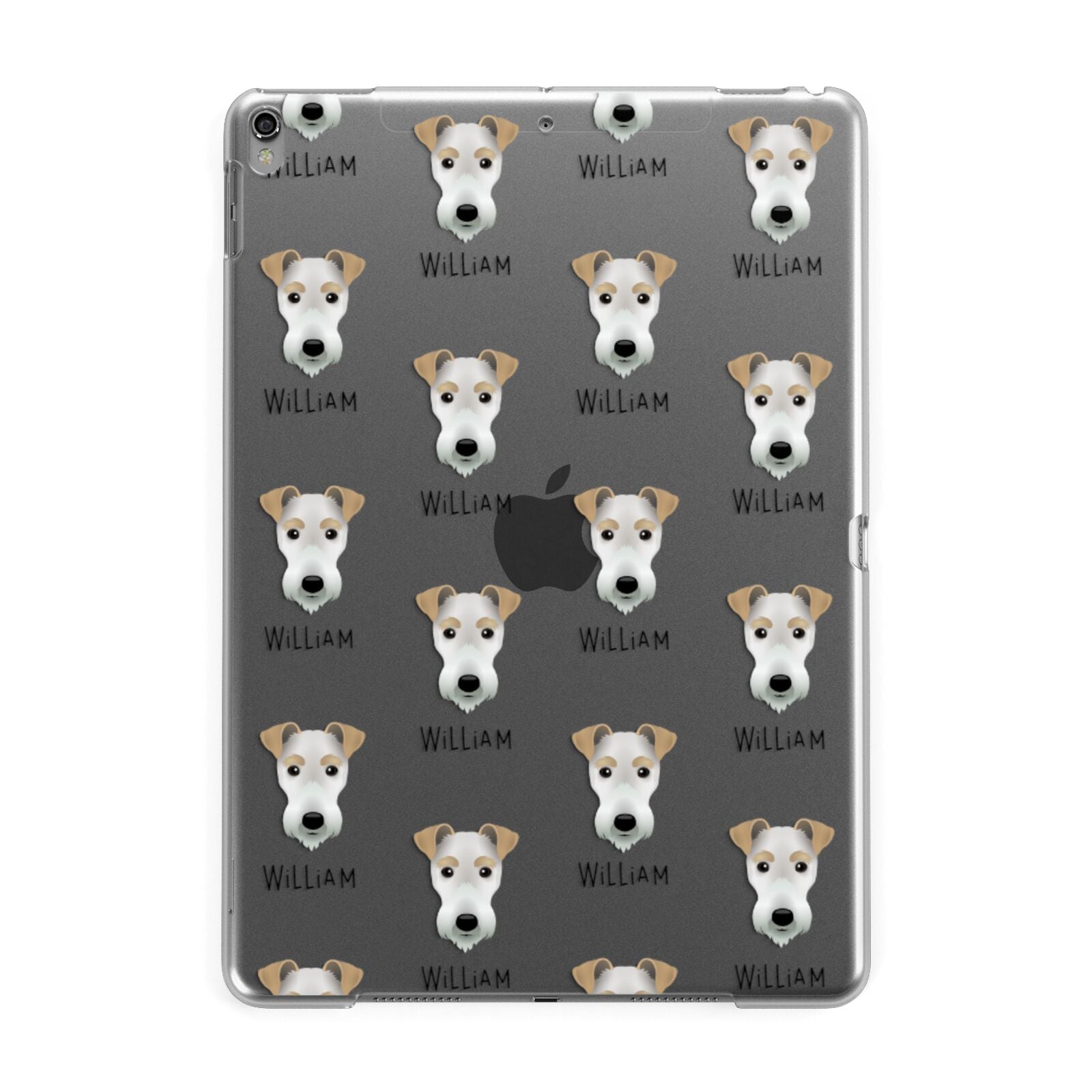 Fox Terrier Icon with Name Apple iPad Grey Case