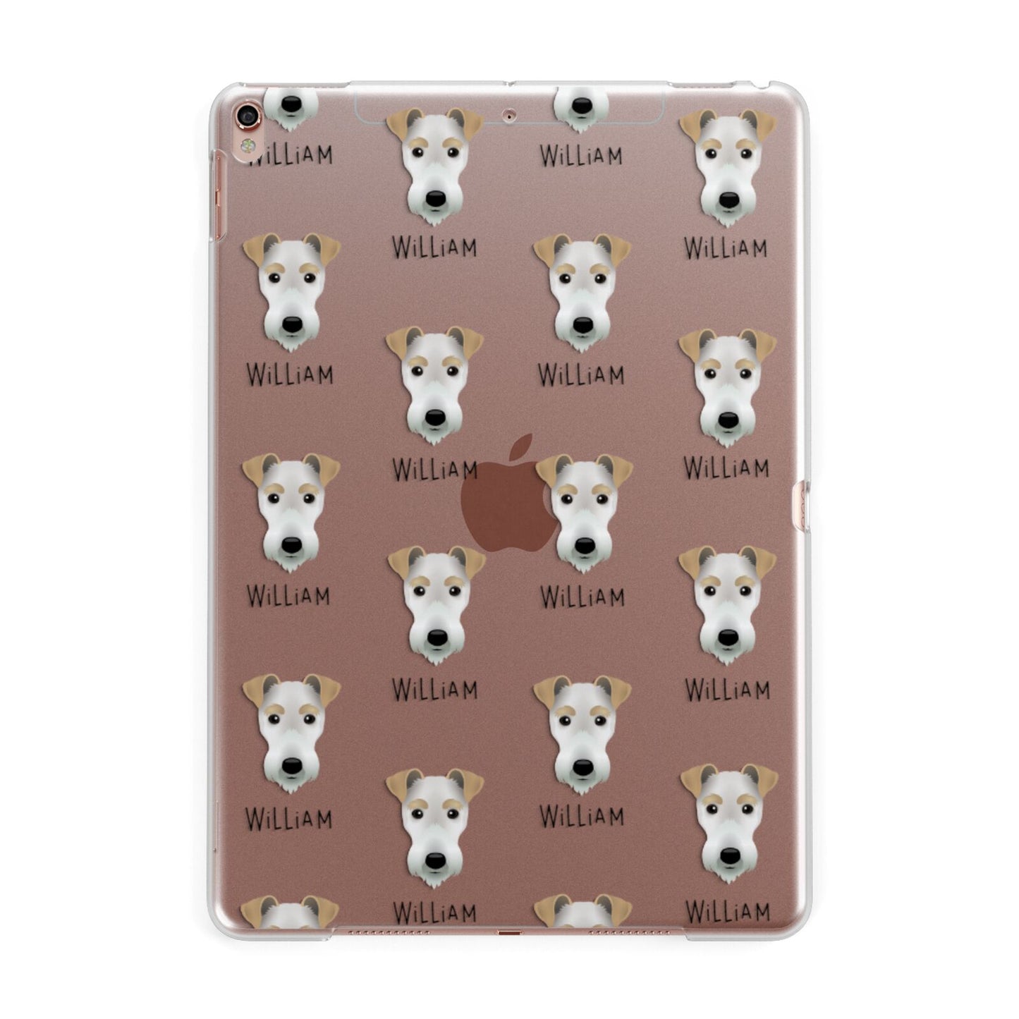 Fox Terrier Icon with Name Apple iPad Rose Gold Case