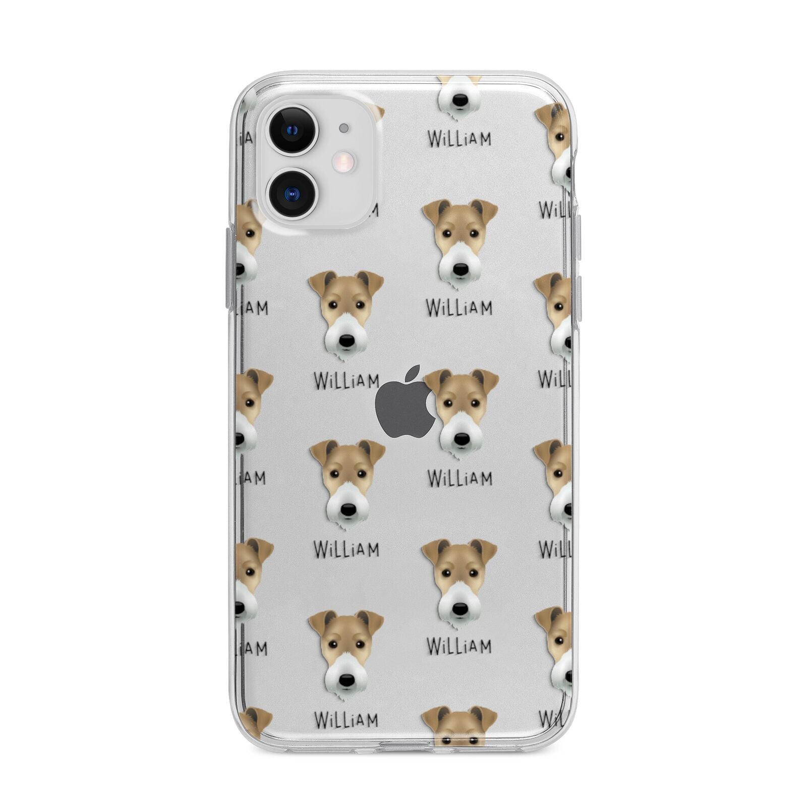 Fox Terrier Icon with Name Apple iPhone 11 in White with Bumper Case