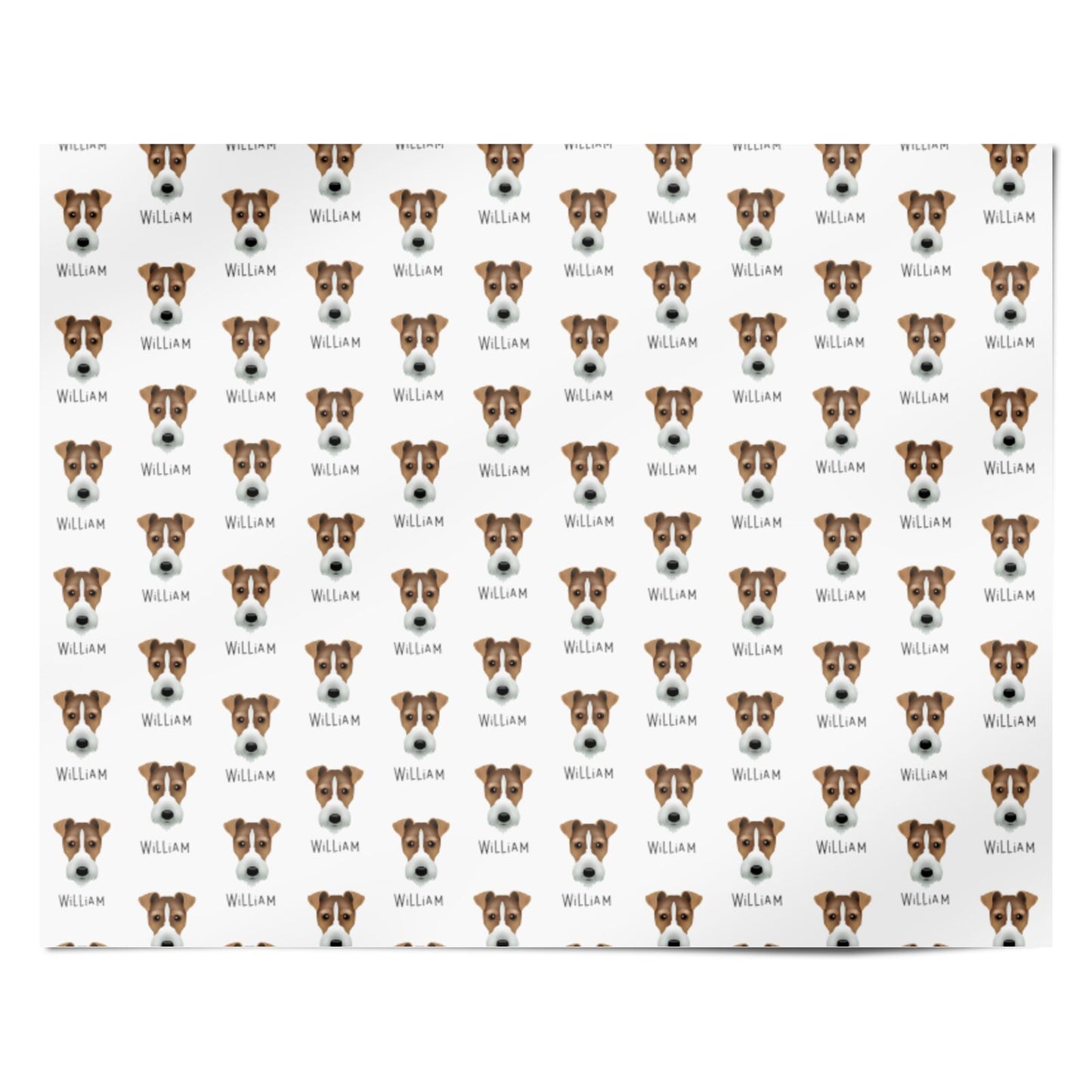 Fox Terrier Icon with Name Personalised Wrapping Paper Alternative