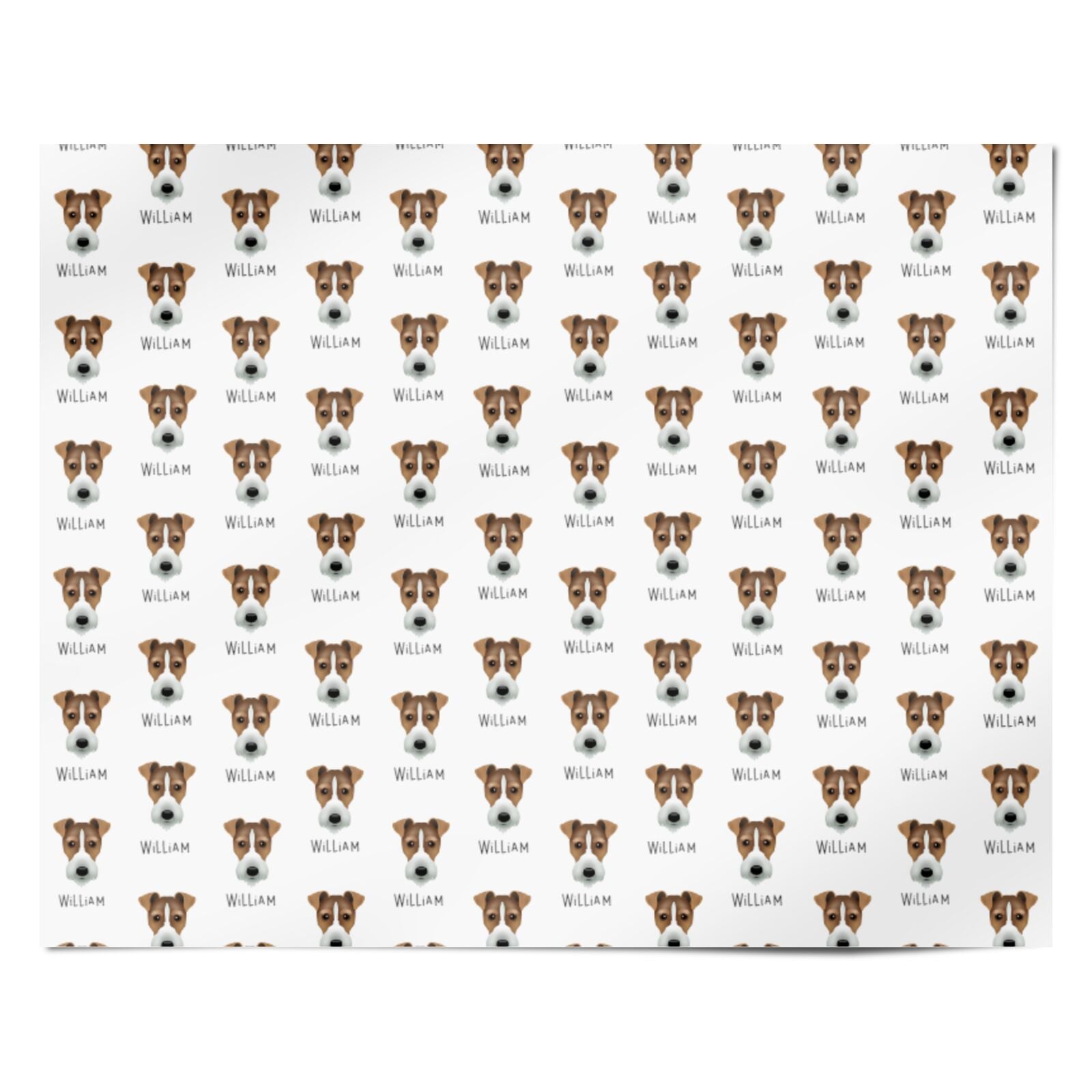 Fox Terrier Icon with Name Personalised Wrapping Paper Alternative