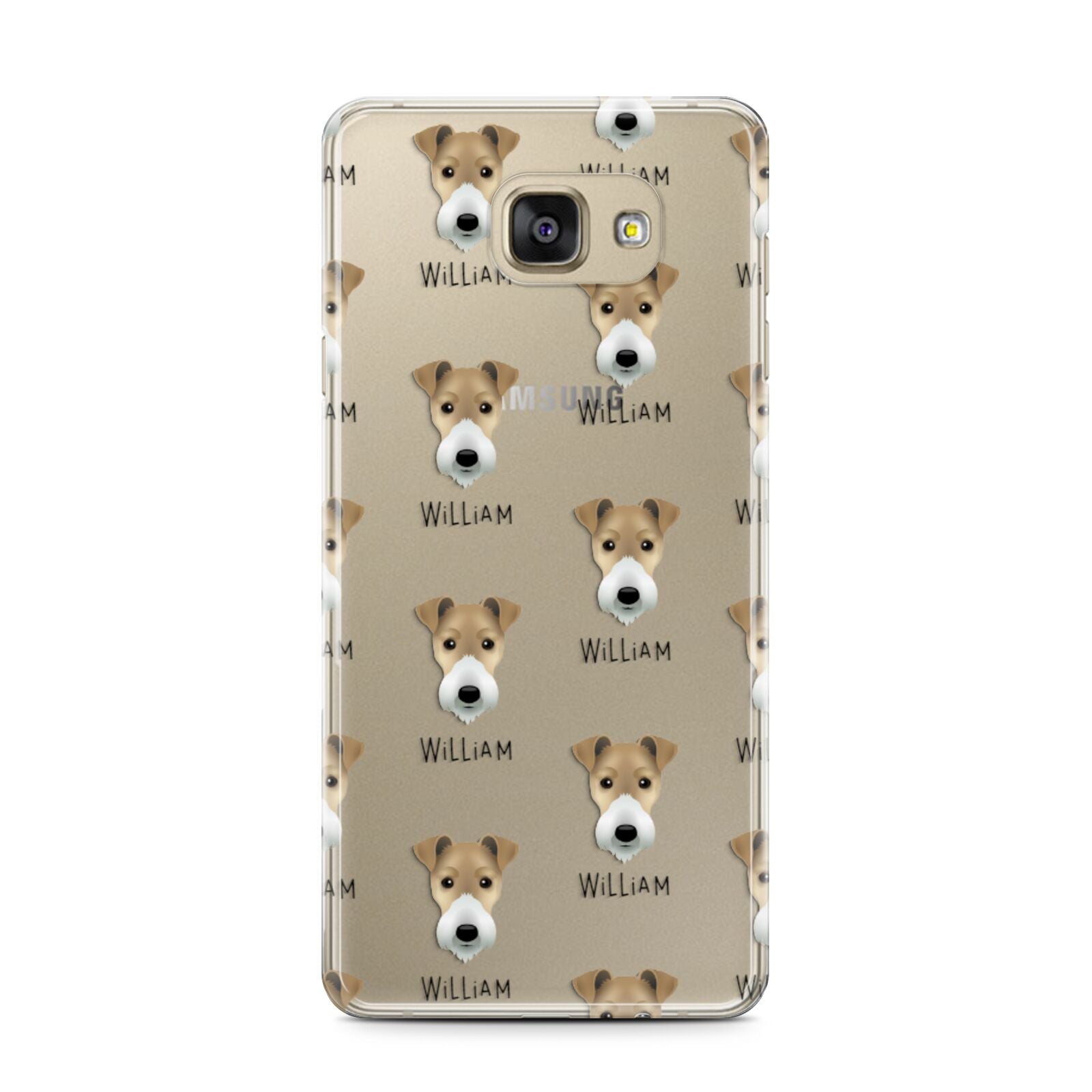 Fox Terrier Icon with Name Samsung Galaxy A7 2016 Case on gold phone