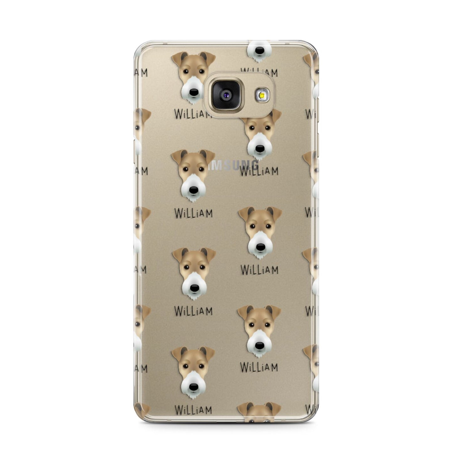 Fox Terrier Icon with Name Samsung Galaxy A7 2016 Case on gold phone