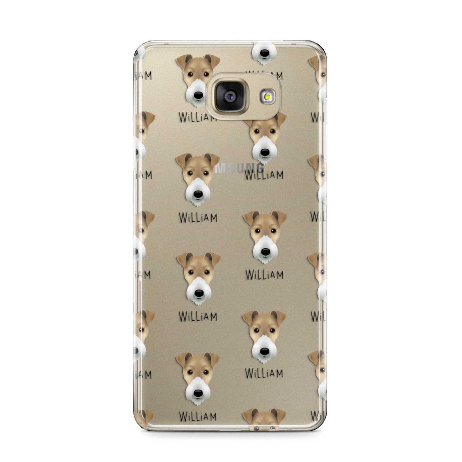 Fox Terrier Icon with Name Samsung Galaxy A9 2016 Case on gold phone