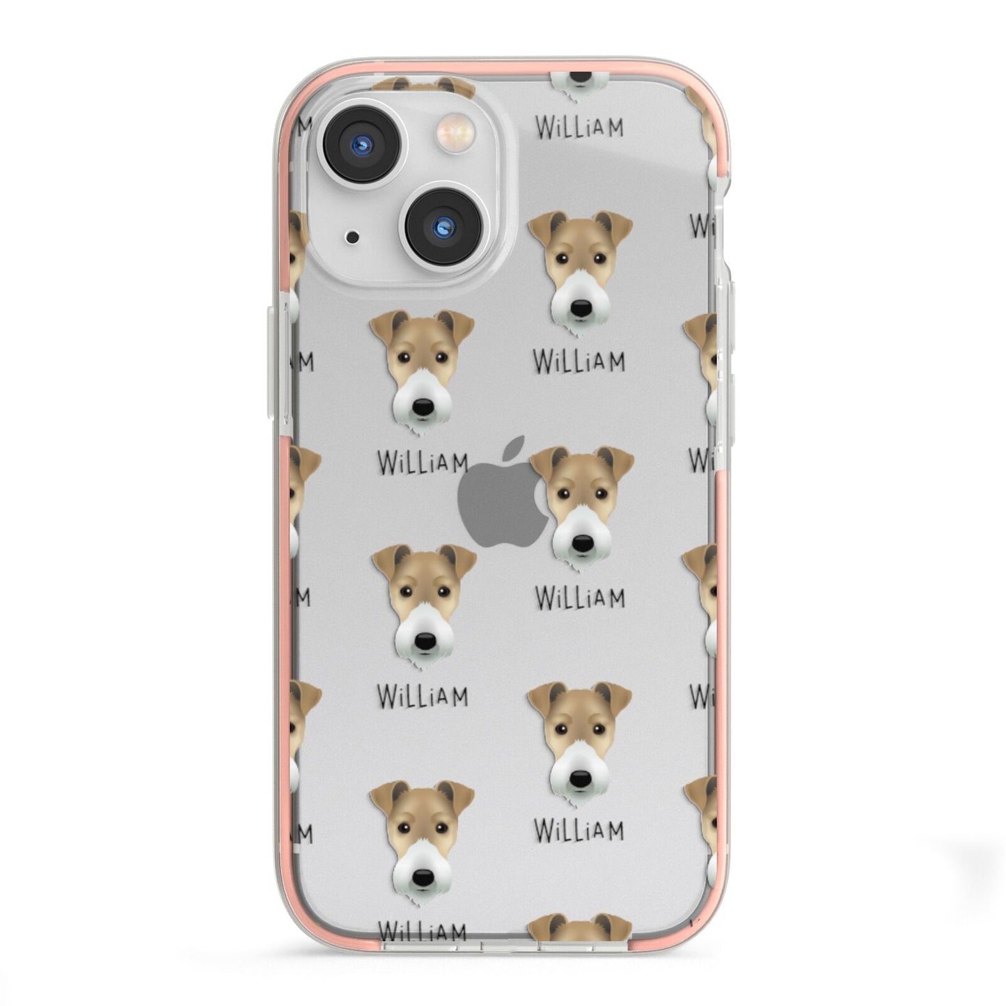 Fox Terrier Icon with Name iPhone 13 Mini TPU Impact Case with Pink Edges