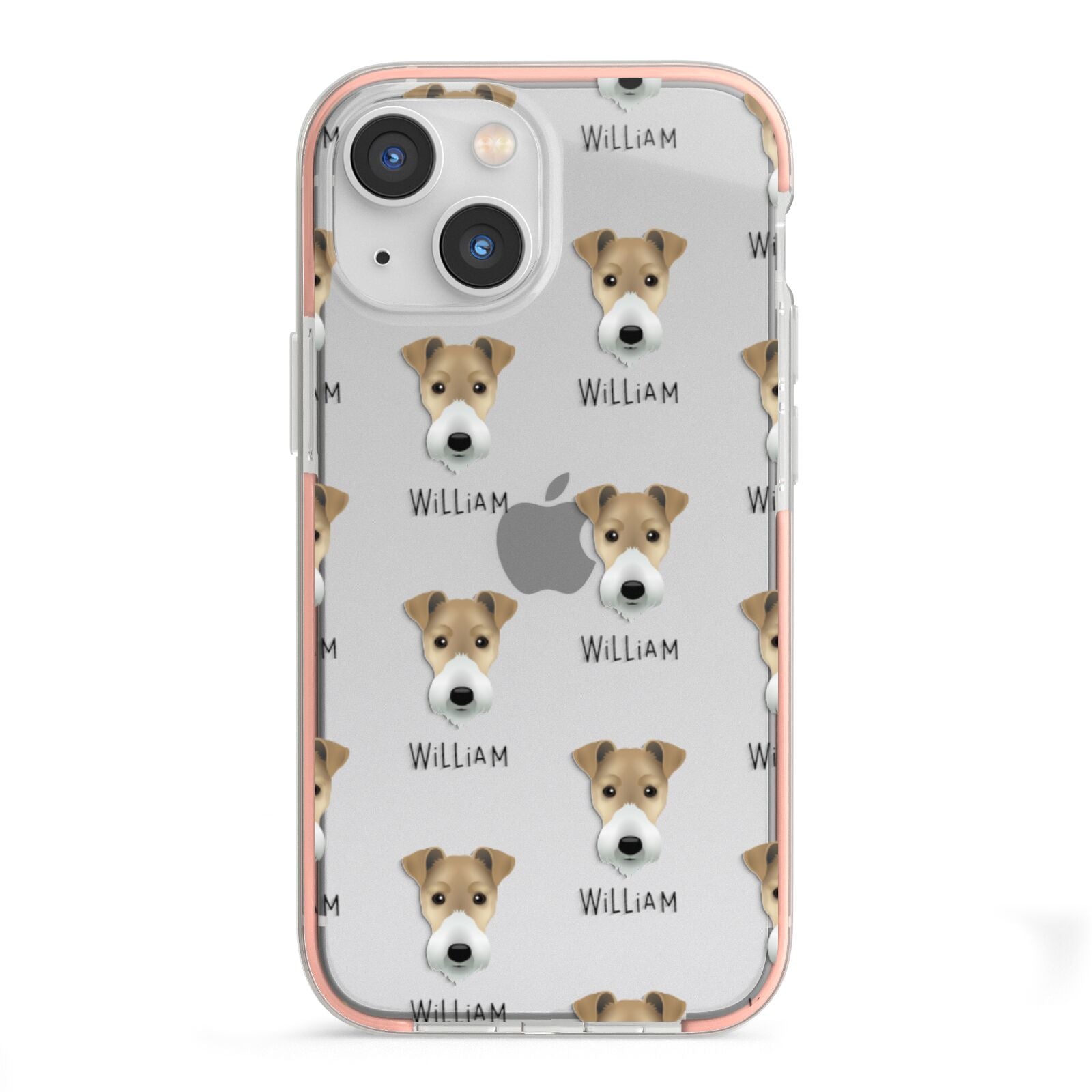 Fox Terrier Icon with Name iPhone 13 Mini TPU Impact Case with Pink Edges
