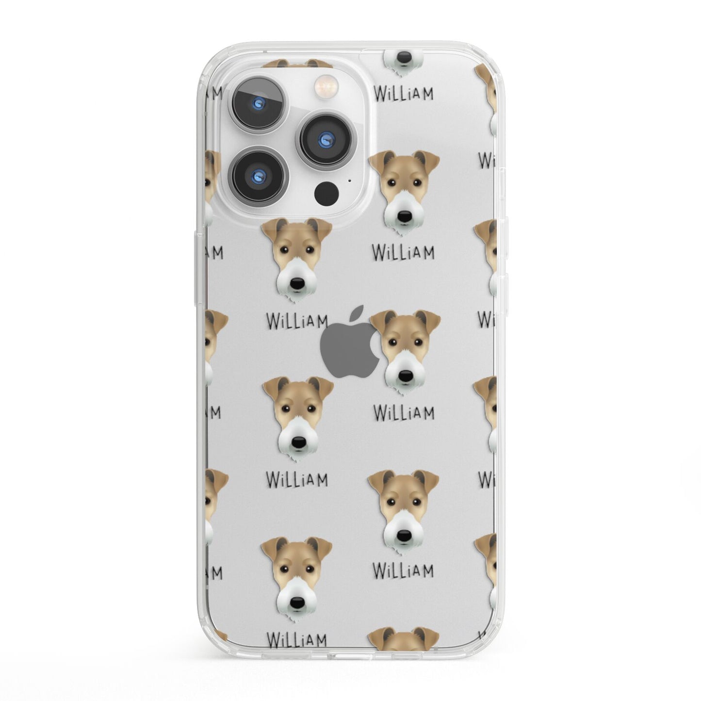 Fox Terrier Icon with Name iPhone 13 Pro Clear Bumper Case