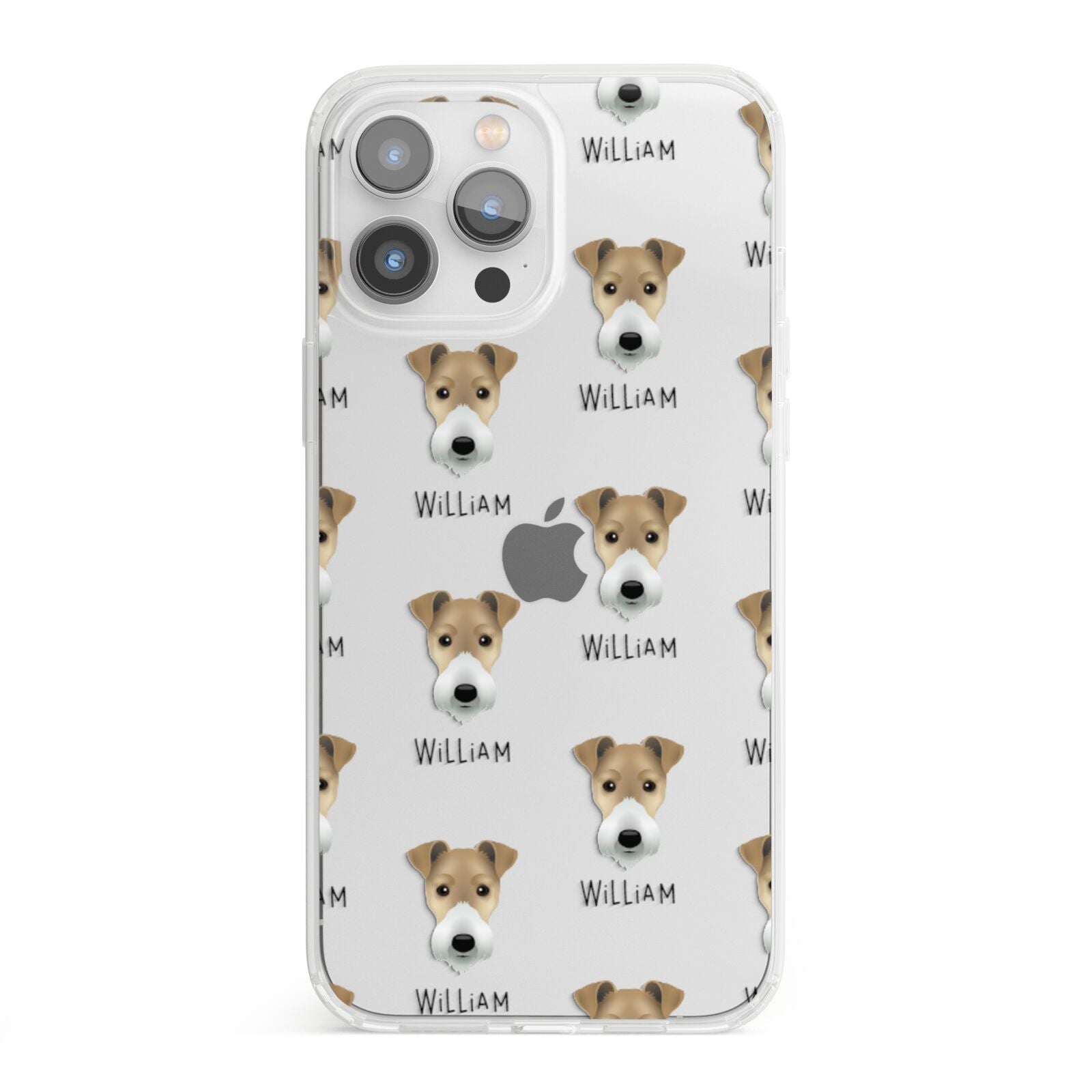 Fox Terrier Icon with Name iPhone 13 Pro Max Clear Bumper Case