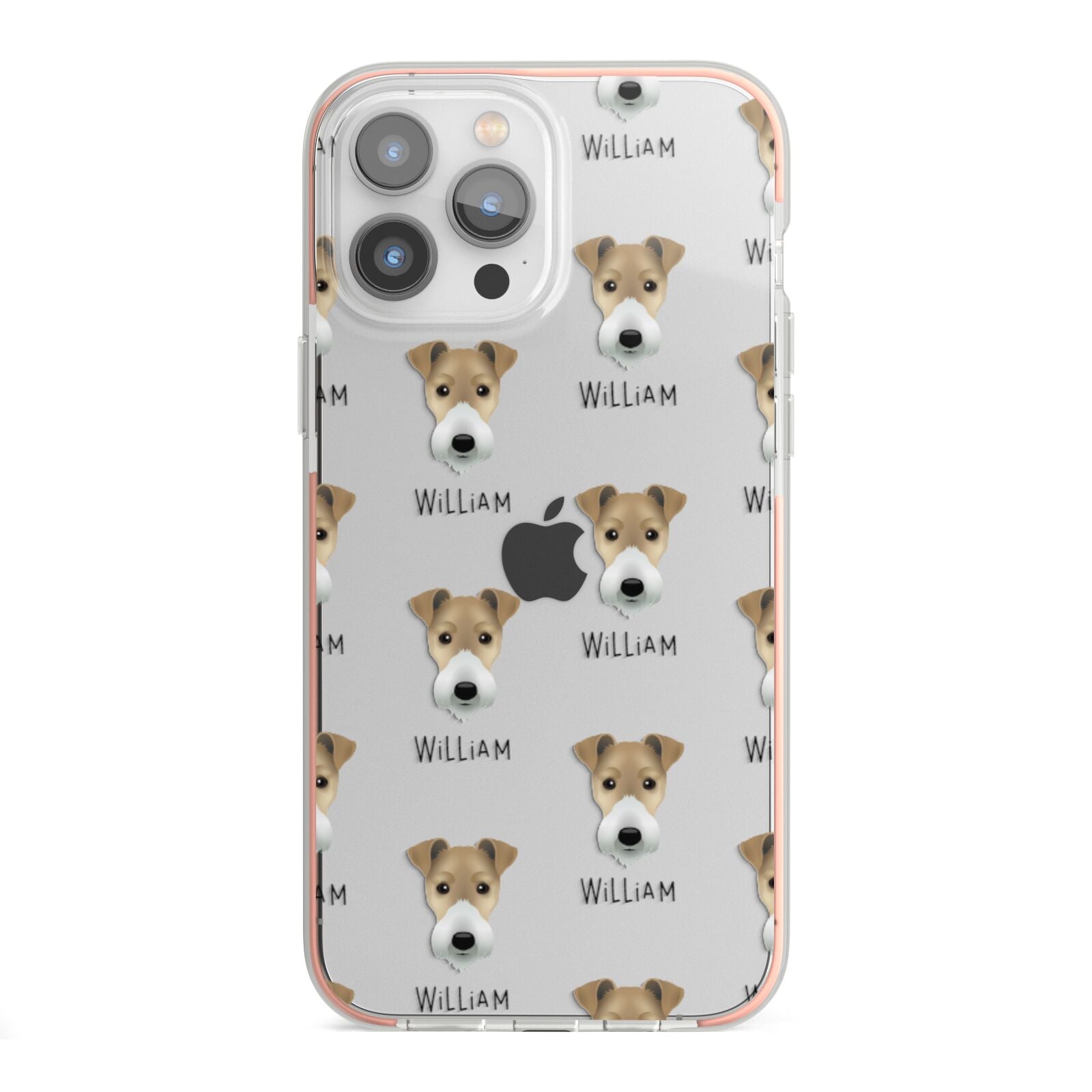 Fox Terrier Icon with Name iPhone 13 Pro Max TPU Impact Case with Pink Edges