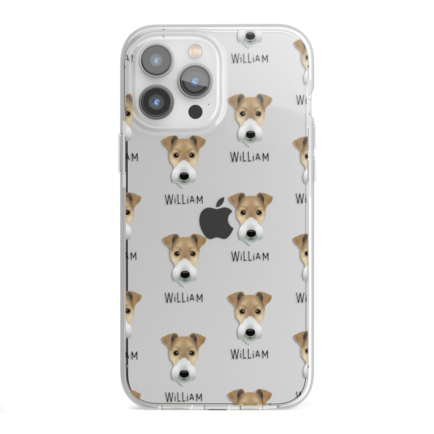 Fox Terrier Icon with Name iPhone 13 Pro Max TPU Impact Case with White Edges