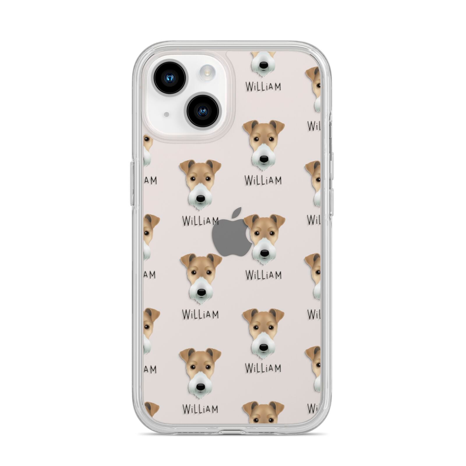 Fox Terrier Icon with Name iPhone 14 Clear Tough Case Starlight