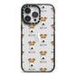 Fox Terrier Icon with Name iPhone 14 Pro Max Black Impact Case on Silver phone