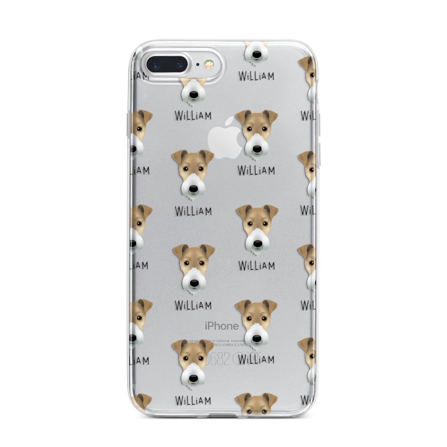 Fox Terrier Icon with Name iPhone 7 Plus Bumper Case on Silver iPhone