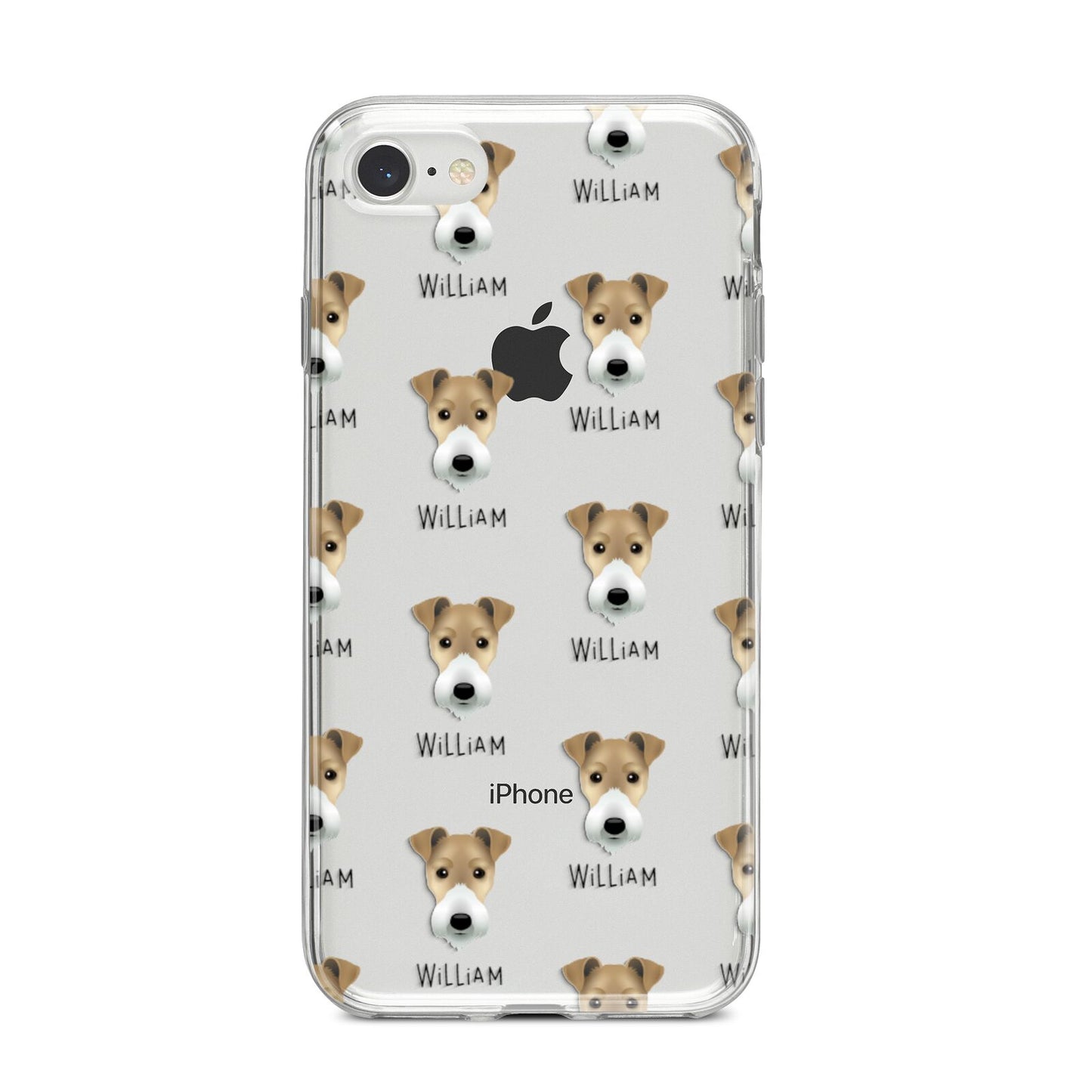 Fox Terrier Icon with Name iPhone 8 Bumper Case on Silver iPhone