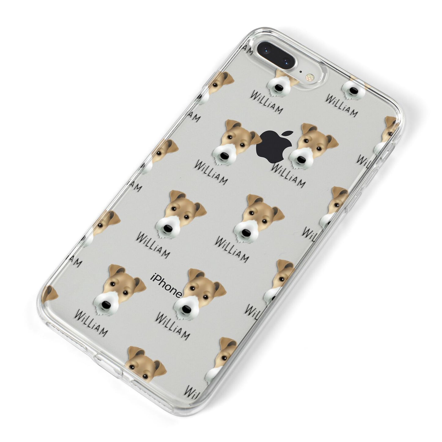 Fox Terrier Icon with Name iPhone 8 Plus Bumper Case on Silver iPhone Alternative Image