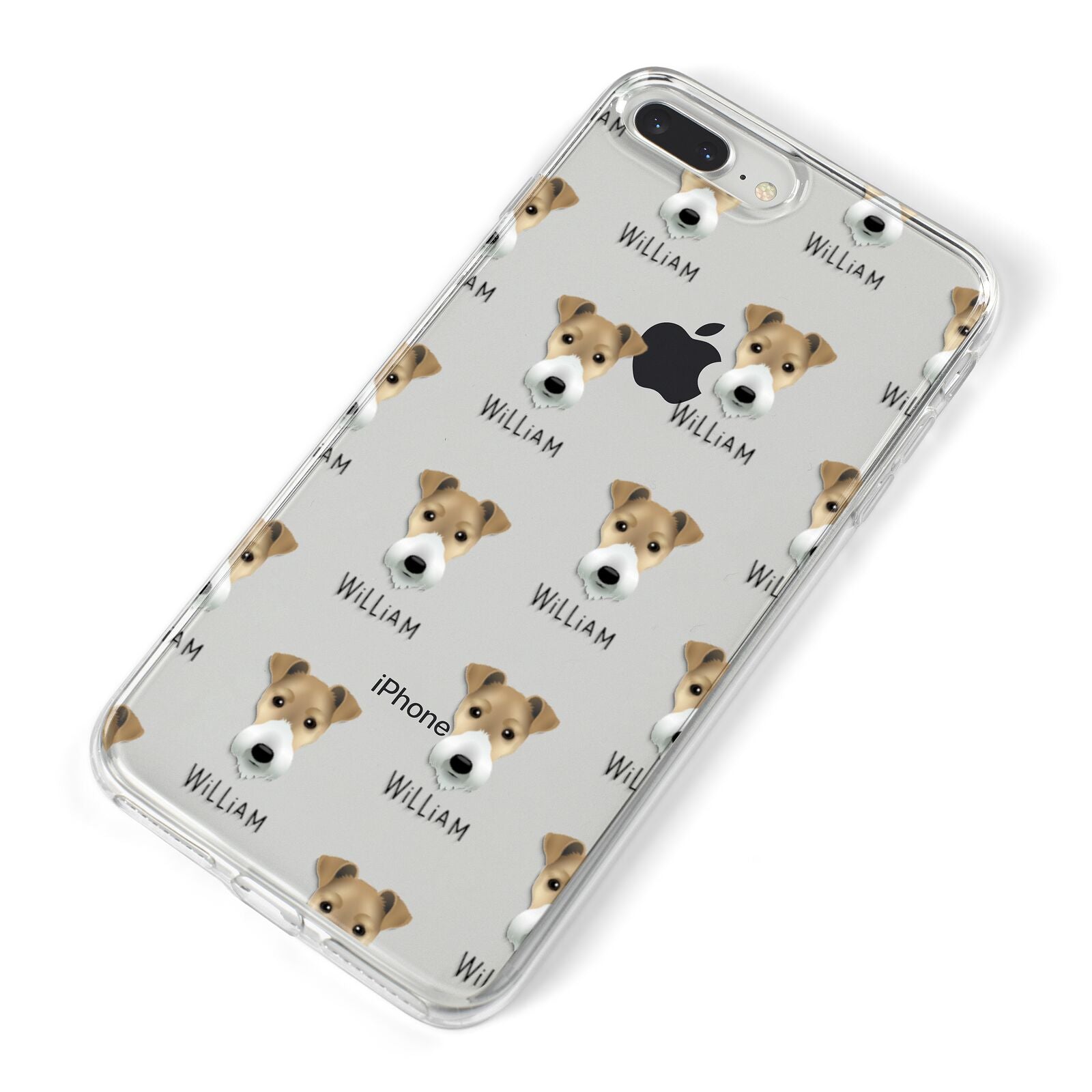 Fox Terrier Icon with Name iPhone 8 Plus Bumper Case on Silver iPhone Alternative Image