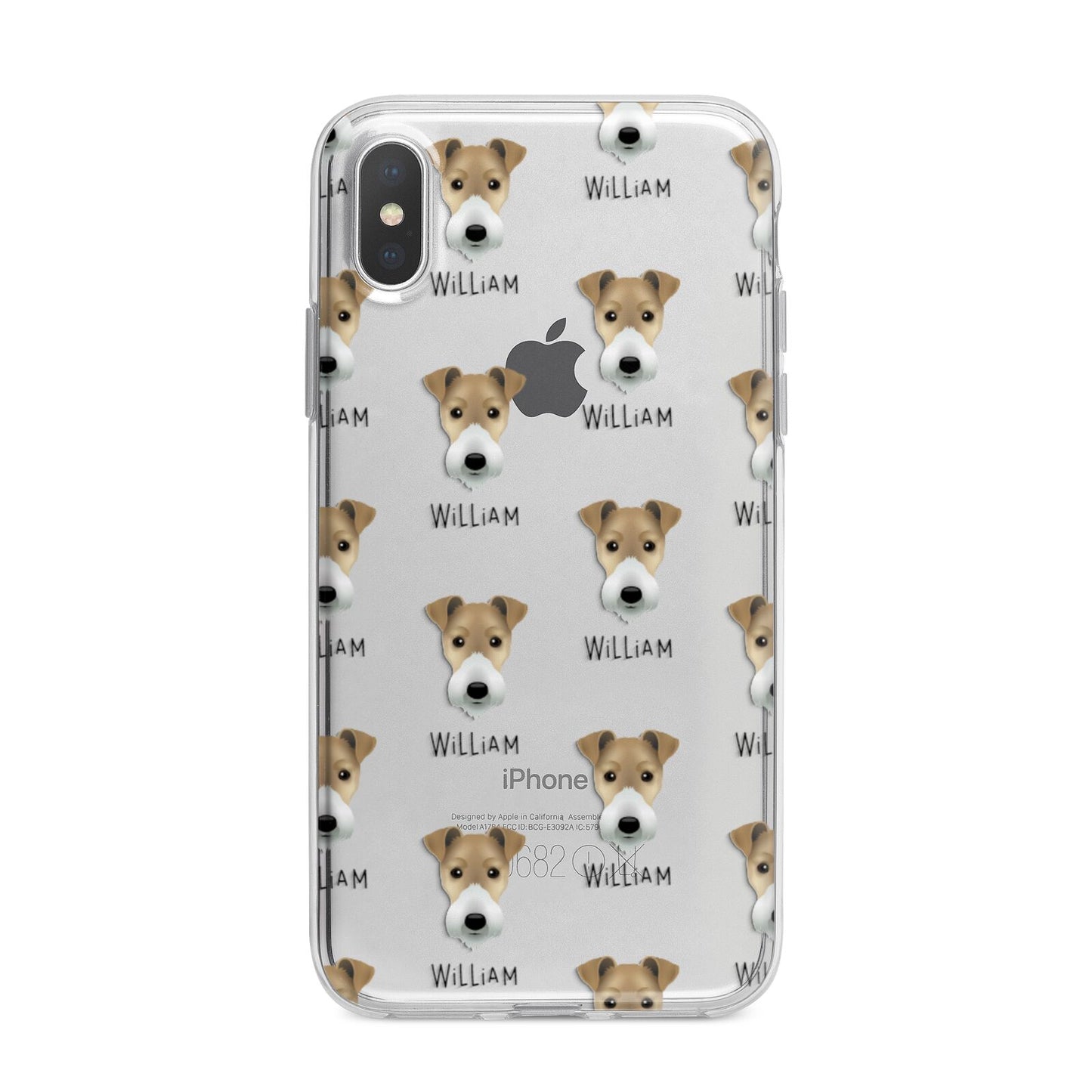 Fox Terrier Icon with Name iPhone X Bumper Case on Silver iPhone Alternative Image 1
