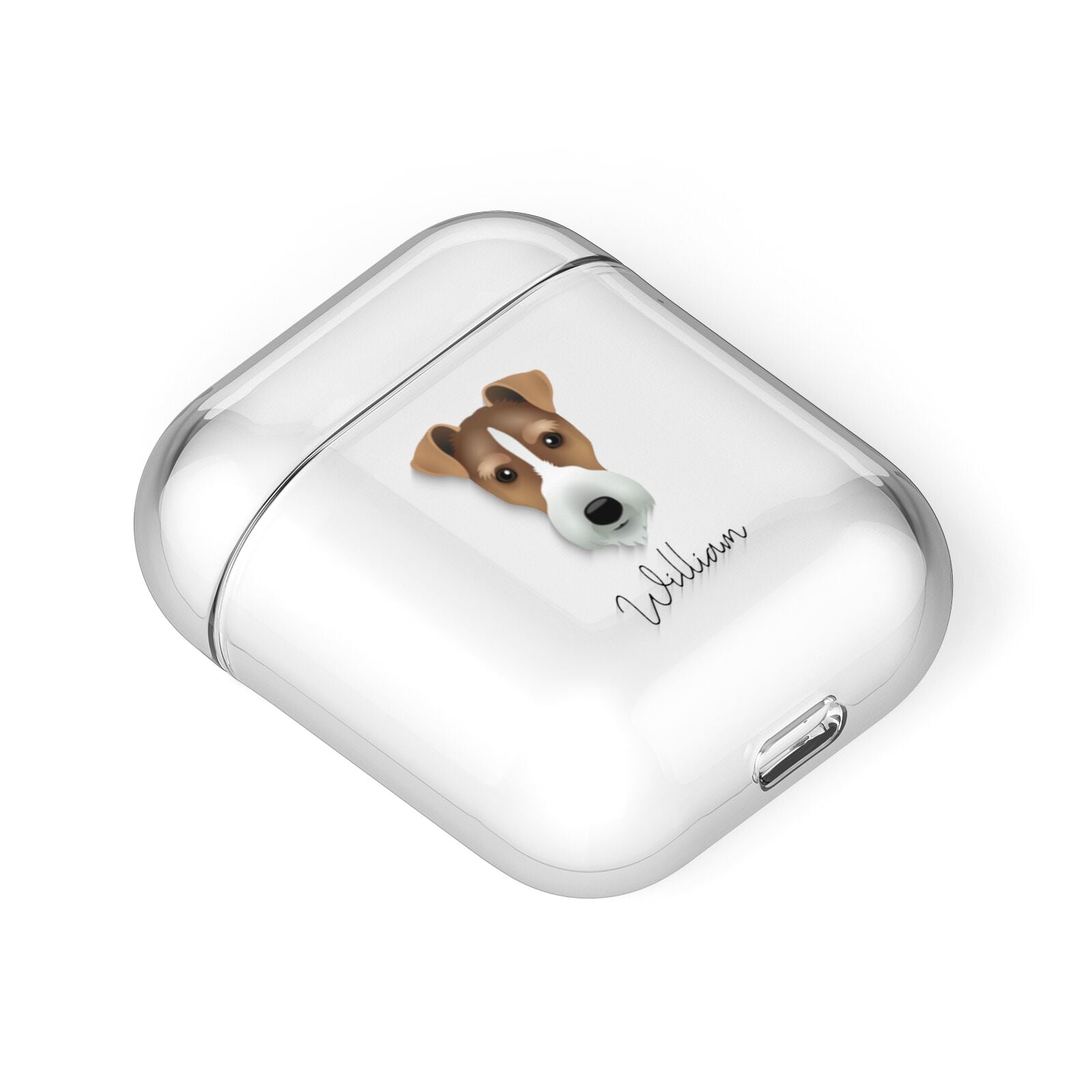 Fox Terrier Personalised AirPods Case Laid Flat