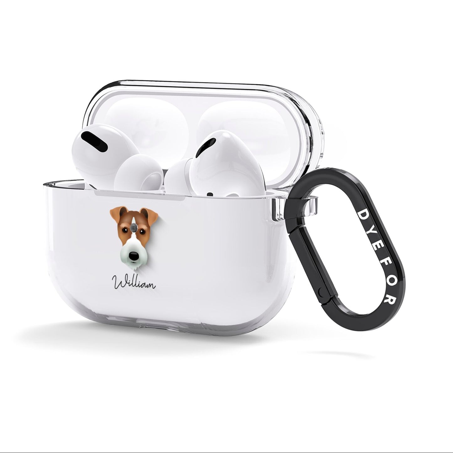 Fox Terrier Personalised AirPods Clear Case 3rd Gen Side Image