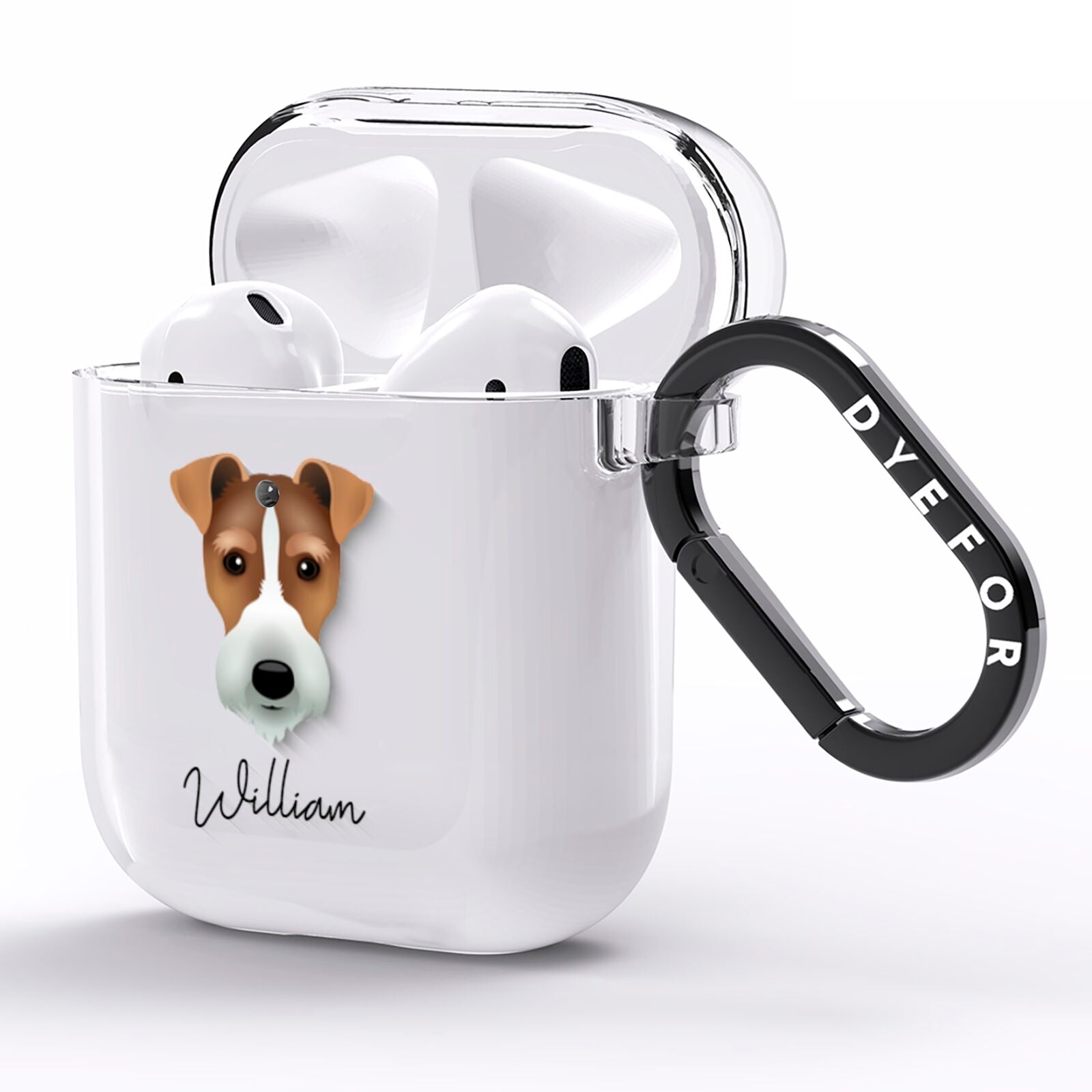 Fox Terrier Personalised AirPods Clear Case Side Image
