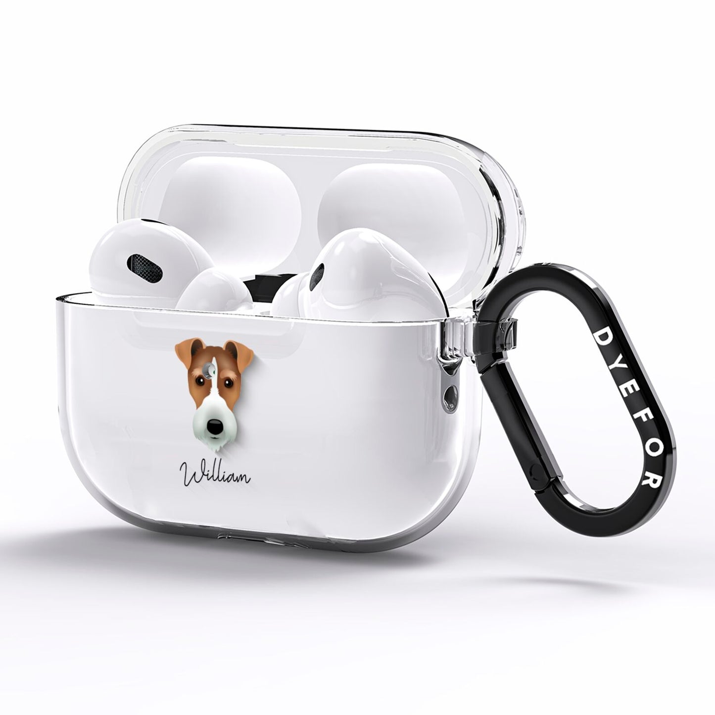 Fox Terrier Personalised AirPods Pro Clear Case Side Image