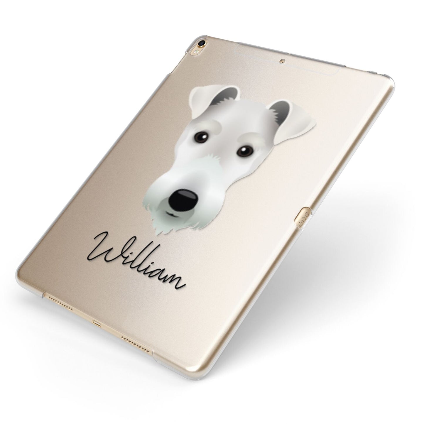 Fox Terrier Personalised Apple iPad Case on Gold iPad Side View